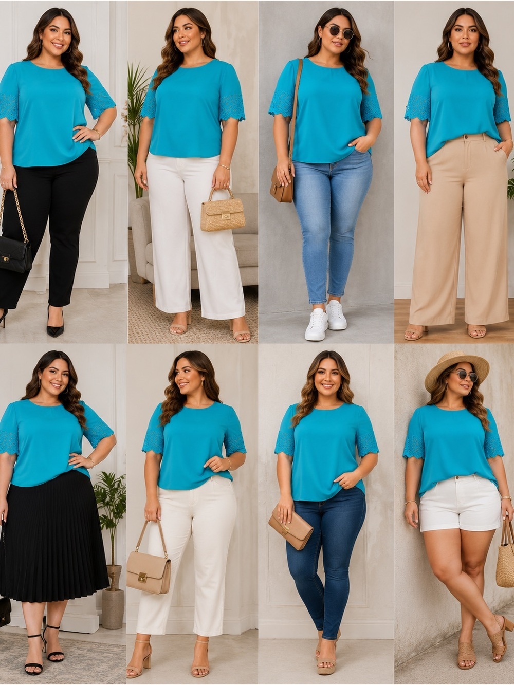 Worthington turquoise blouse (H7)